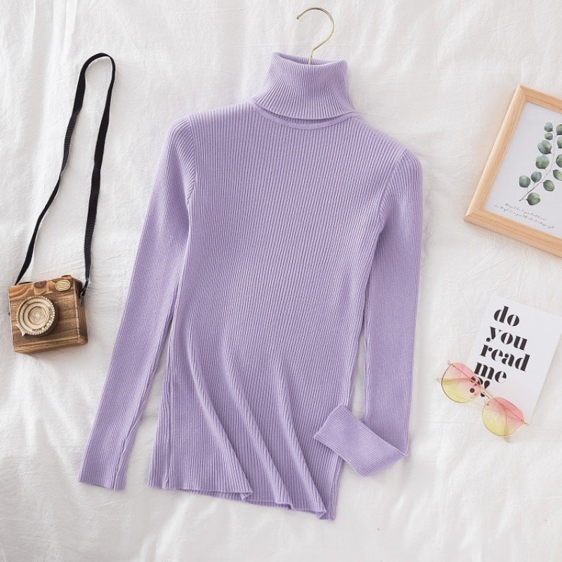 Turtleneck Slimming Sweater Top Pullover